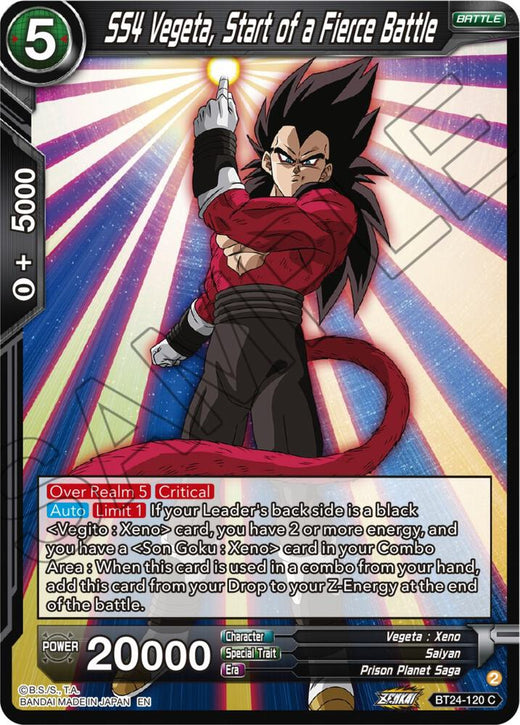 SS4 Vegeta, Start of a Fierce Battle BT24-120 Common
