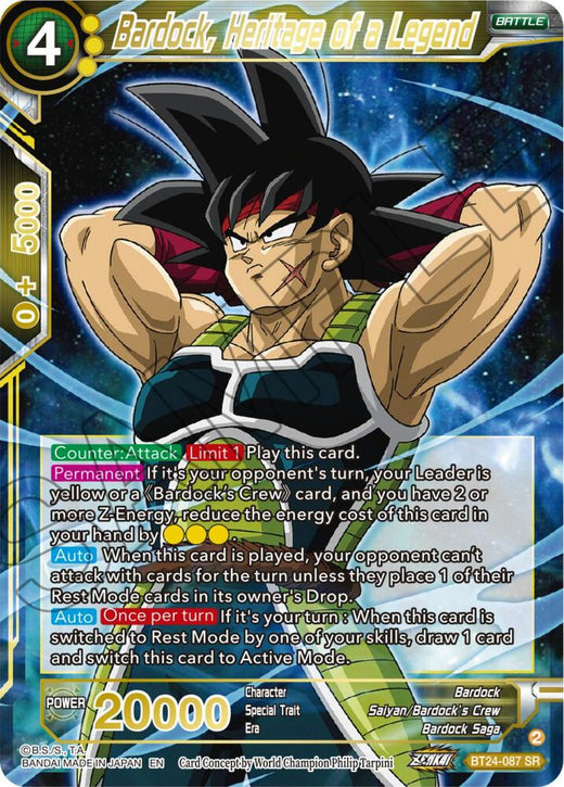 Bardock, Heritage of a Legend BT24-087 Super Rare Foil