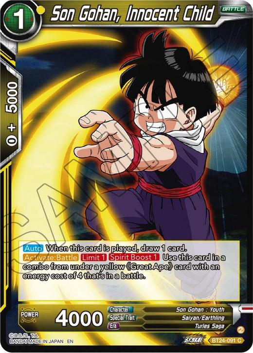 Son Gohan, Innocent Child BT24-091 Common