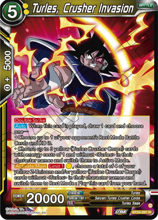 Turles, Crusher Invasion BT24-097 Rare