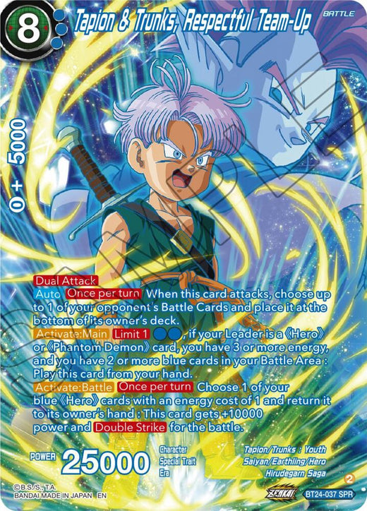 Tapion & Trunks, Respectful Team-Up (SPR) BT24-037 Special Rare Foil
