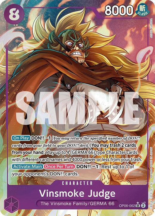 Vinsmoke Judge (Alternate Art) OP06-062 SR Foil