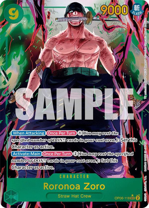 Roronoa Zoro (Alternate Art) OP06-118 SEC Foil