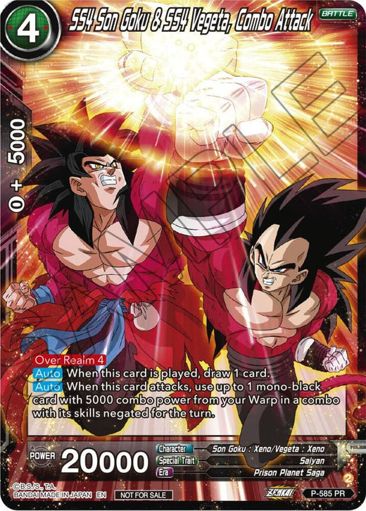 SS4 Son Goku & SS4 Vegeta, Combo Attack (Zenkai Series Tournament Pack Vol.7) P-585 Promo
