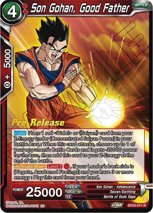 Son Gohan, Good Father BT24-011 Rare Foil