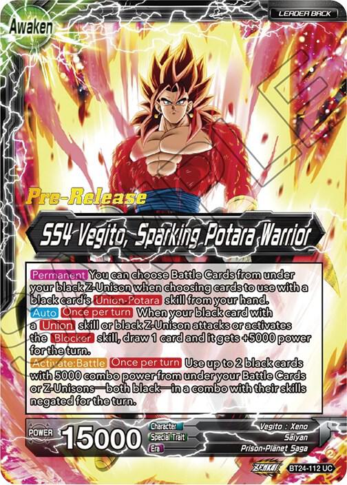 SS4 Son Goku & SS4 Vegeta // SS4 Vegito, Sparking Potara Warrior BT24-112 Uncommon Foil