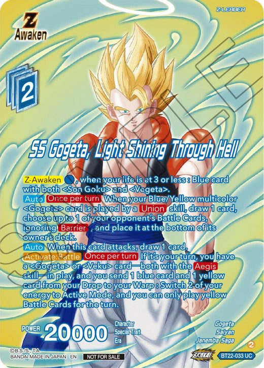 SS Gogeta, Light Shining Through Hell (Premium Alt-Art Card Set 2024 Vol.1) BT22-033 Promo Foil