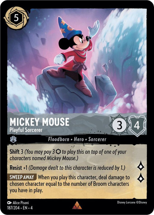 Mickey Mouse - Playful Sorcerer 187/204 Rare