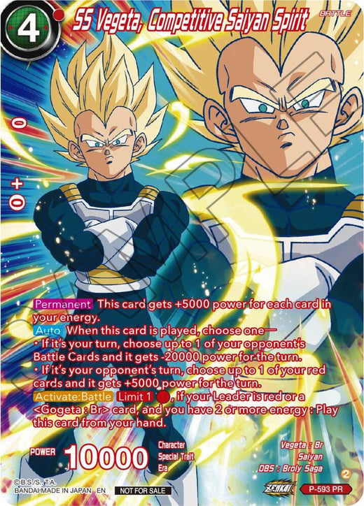 SS Vegeta, Competitive Saiyan Spirit (Alternate Art) (Deluxe Pack 2024 Vol.1) P-593 Promo Foil
