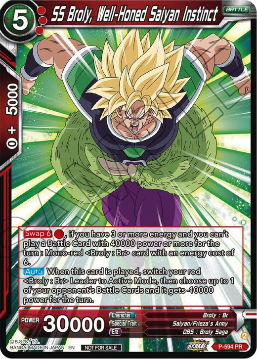 SS Broly, Well-Honed Saiyan Instinct (Deluxe Pack 2024 Vol.1) P-594 Promo