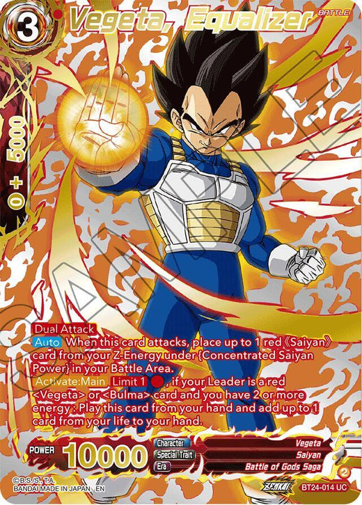 Vegeta, Equalizer (Collector Booster Gold) BT24-014 Uncommon Foil
