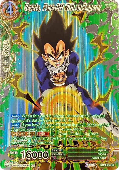 Vegeta, Face-Off With an Emperor (Collector Booster Gold) BT24-065 Rare Foil
