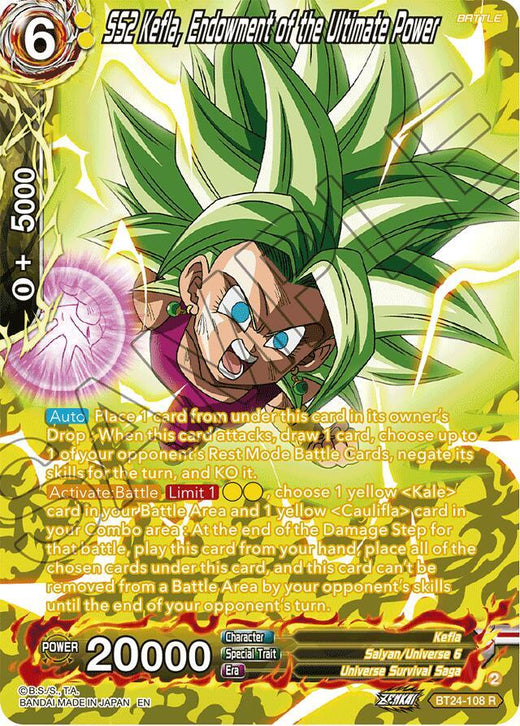 SS2 Kefla, Endowment of the Ultimate Power (Collector Booster Silver) BT24-108 Rare Foil