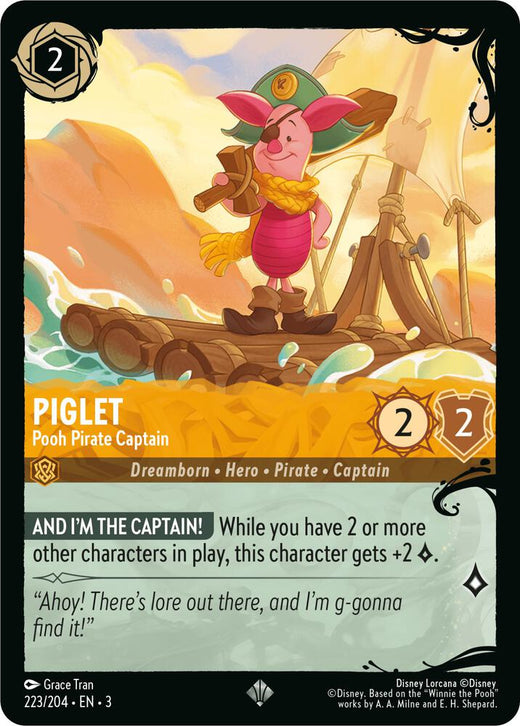 Piglet - Pooh Pirate Captain (223/204) Super Rare Cold Foil