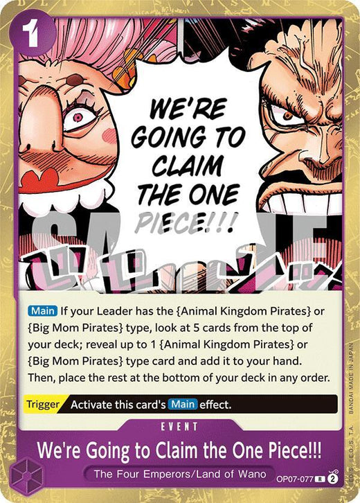We're Going to Claim the One Piece!!! OP07-077 R Foil