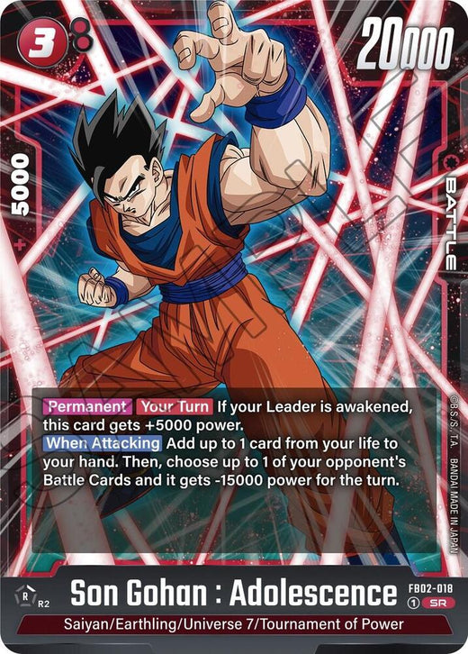 Son Gohan: Adolescencia FB02-018 SR Foil
