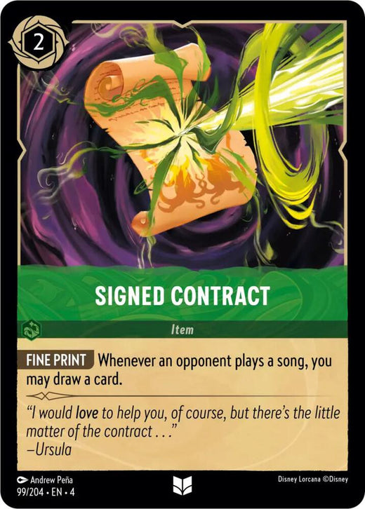 Signed Contract 99/204 Uncommon