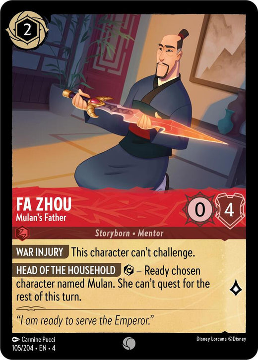 Fa Zhou - Mulan's Father 105/204 Common