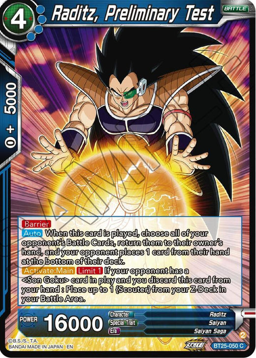 Raditz, Preliminary Test BT25-050 Common