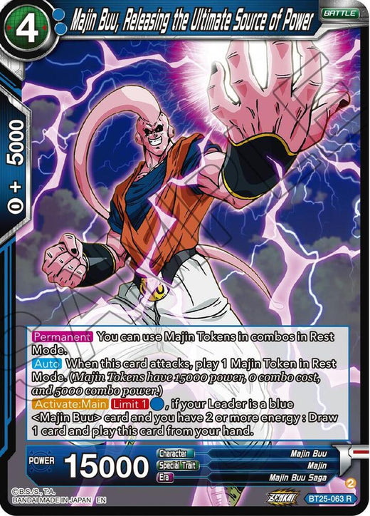 Majin Buu, Releasing the Ultimate Source of Power BT25-063 Rare Foil