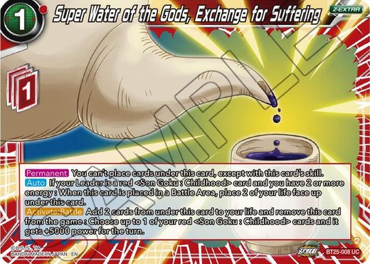 Super Water of the Gods, Exchange for Suffering BT25-008 Uncommon
