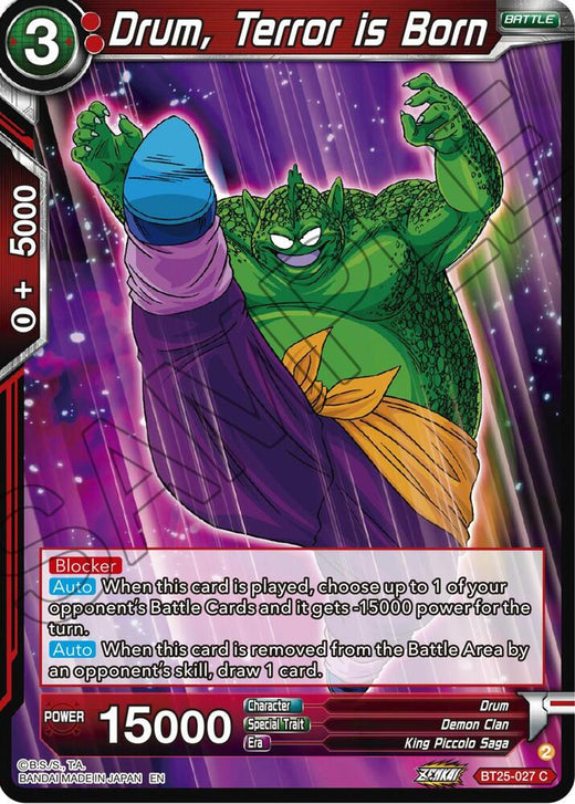 Drum, Terror is Born BT25-027 Common