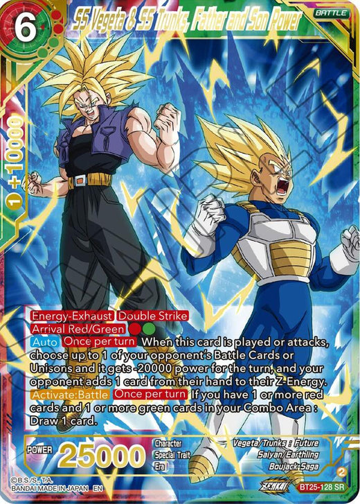 SS Vegeta & SS Trunks, Father and Son Power BT25-128 Super Rare Foil