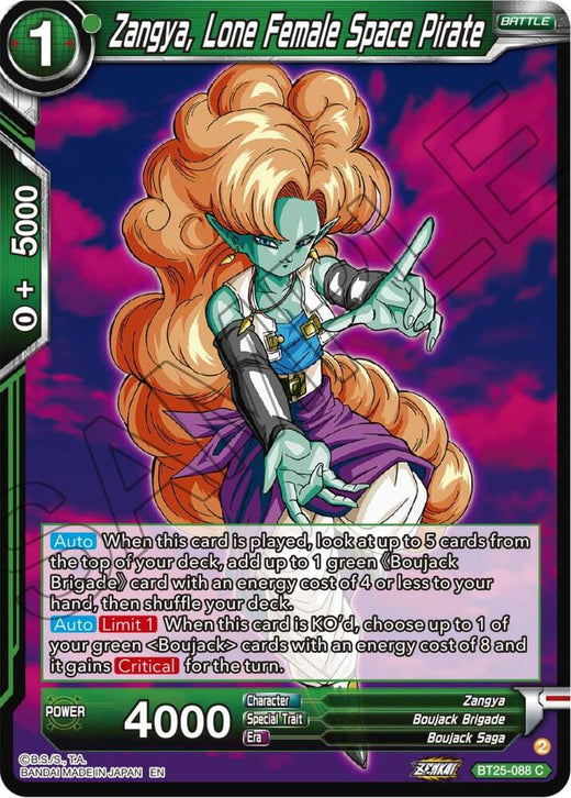 Zangya, Lone Female Space Pirate BT25-088 Common