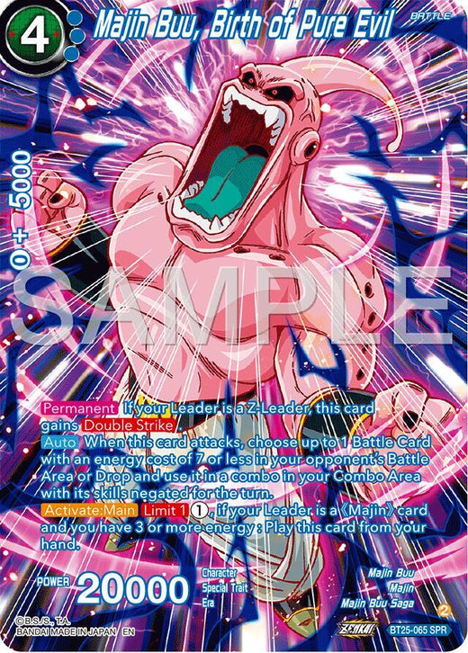 Majin Buu, Birth of Pure Evil (SPR) BT25-065 Special Rare Foil