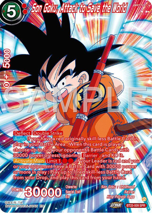 Son Goku, Attack to Save the World (SPR) BT25-009 Special Rare Foil