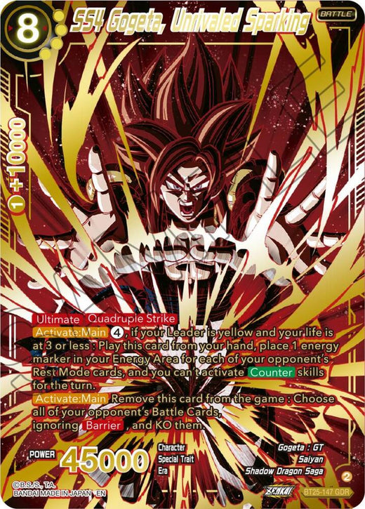 SS4 Gogeta, Unrivaled Sparking (GDR) BT25-147 God Rare