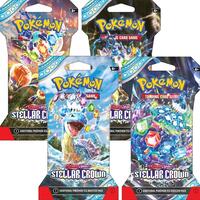 Pokemon: Stellar Crown Sleeved Booster Pack Art Bundle [Set of 4]