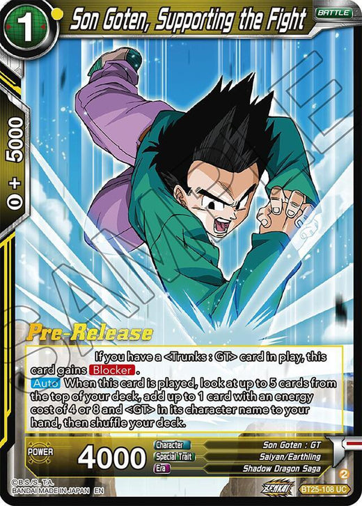 Son Goten, Supporting the Fight BT25-108 Uncommon