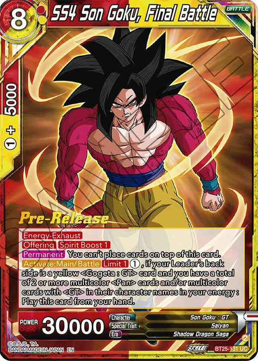 SS4 Son Goku, Final Battle BT25-131 Uncommon