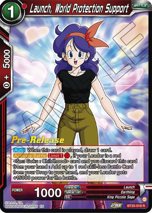 Launch, World Protection Support BT25-018 Rare Foil