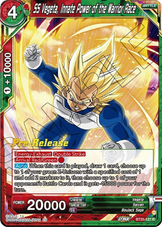 SS Vegeta, Innate Power of the Warrior Race BT25-127 Rare Foil