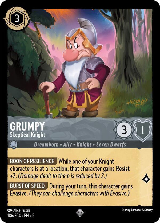 Grumpy - Skeptical Knight 186/204 Super Rare