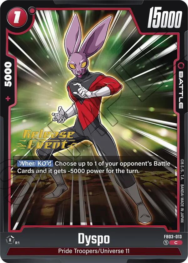 DBS Fusion World: Raging Roar Release Event Cards Singles