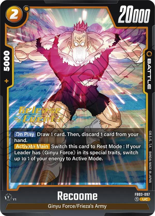DBS Fusion World: Raging Roar Release Event Cards Singles
