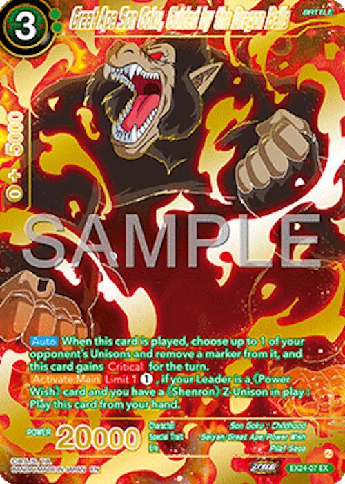 Great Ape Son Goku, Guided by the Dragon Balls EX24-07 Expansion Rare Foil