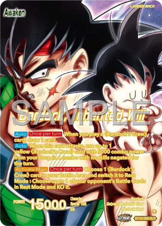 Bardock's Crew // Bardock, Inherited Will BT18-089 Special Leader Rare Foil