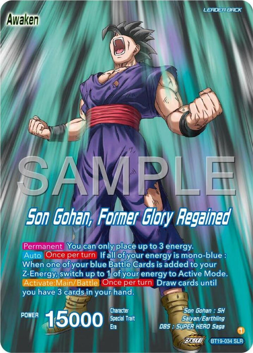 Son Gohan // Son Gohan, Former Glory Regained BT19-034 Special Leader Rare Foil