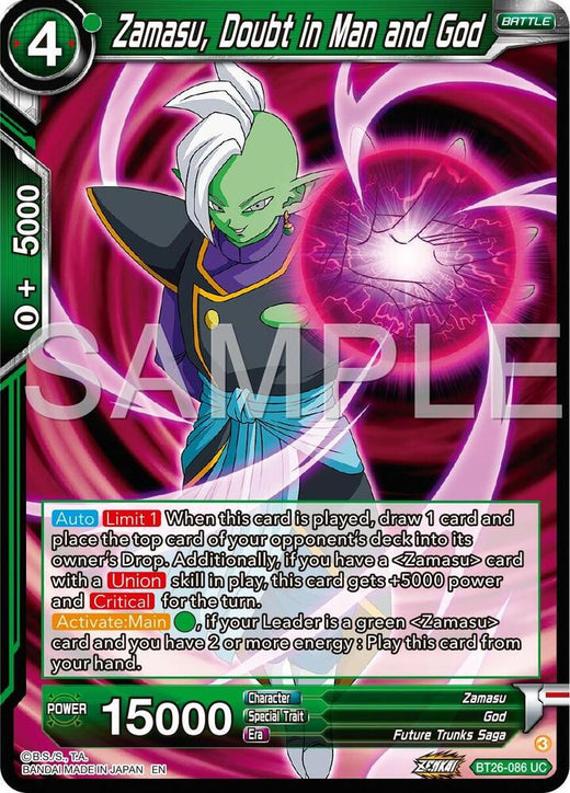 Zamasu, Doubt in Man and God BT26-086 Uncommon