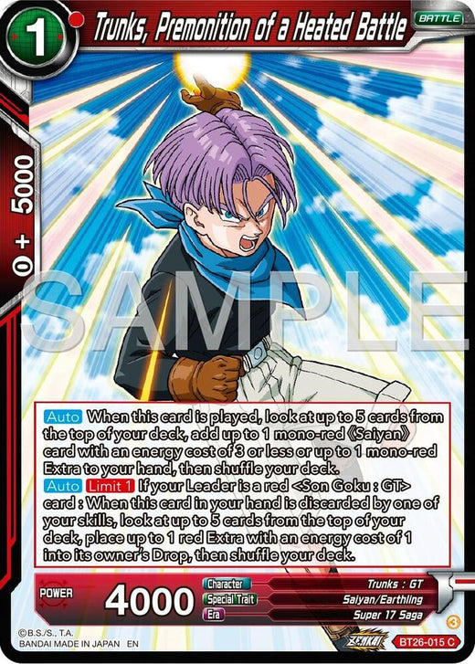 Trunks, Premonition of a Heated Battle BT26-015 Common