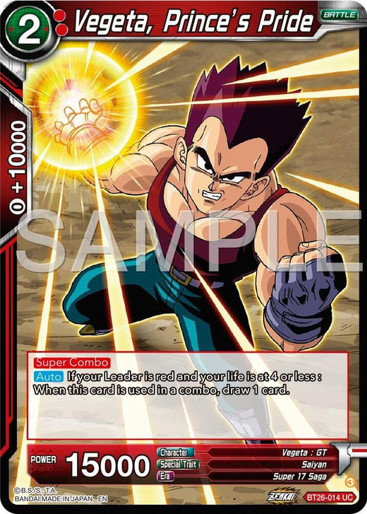 Vegeta, Prince's Pride BT26-014 Uncommon
