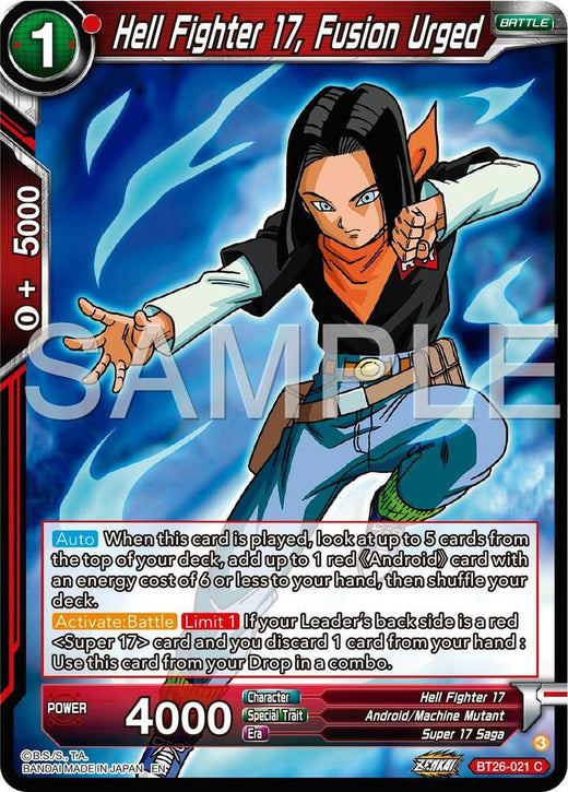 Hell Fighter 17, Fusion Urged BT26-021 Common