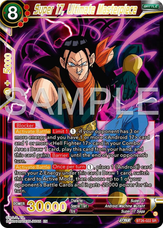 Super 17, Ultimate Masterpiece BT26-022 Super Rare Foil