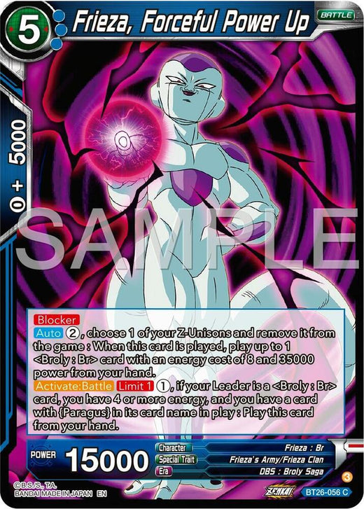Frieza, Forceful Power Up BT26-056 Common