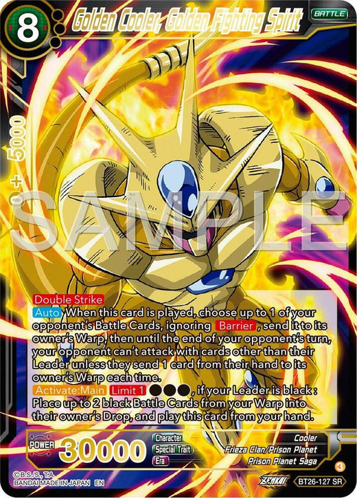 Golden Cooler, Golden Fighting Spirit BT26-126 Super Rare Foil