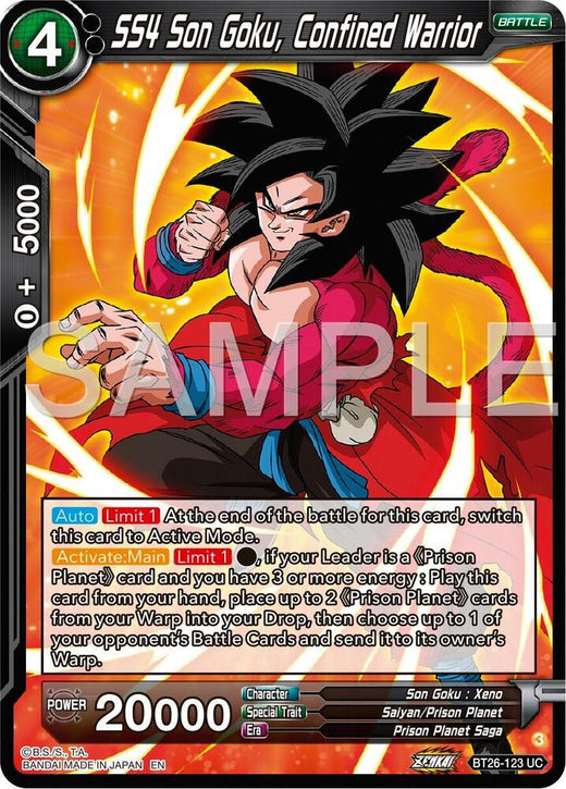 SS4 Son Goku, Confined Warrior BT26-123 Uncommon